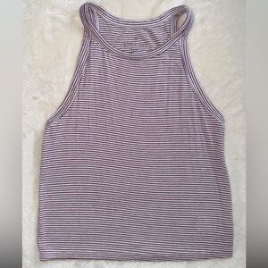 American Eagle Soft & Sexy Striped Purple Tank Top